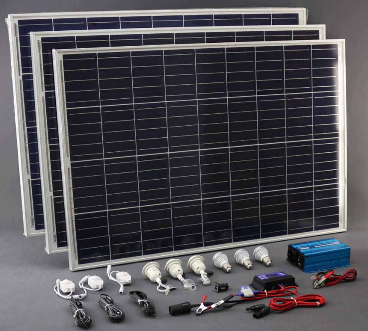 SO126 - 300W solární systém 230V + 12V + 5V USB + LED osvětlení
