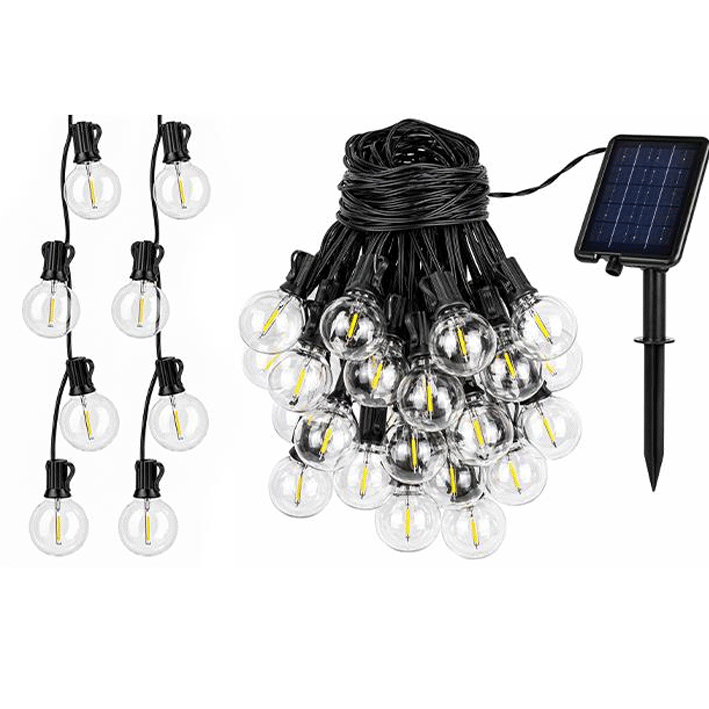 Solární LED girlanda 20m 20x E12 2700K pilot