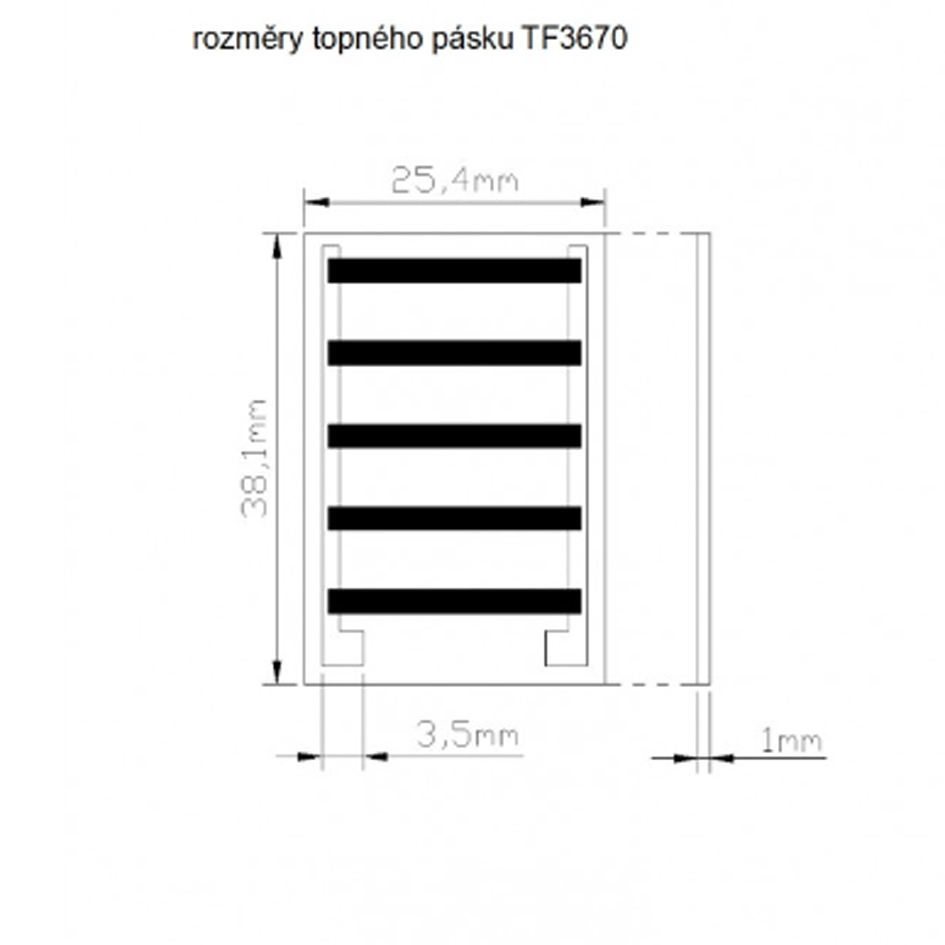 TF3670 12V/10W miniploché topné těleso (38x26mm)