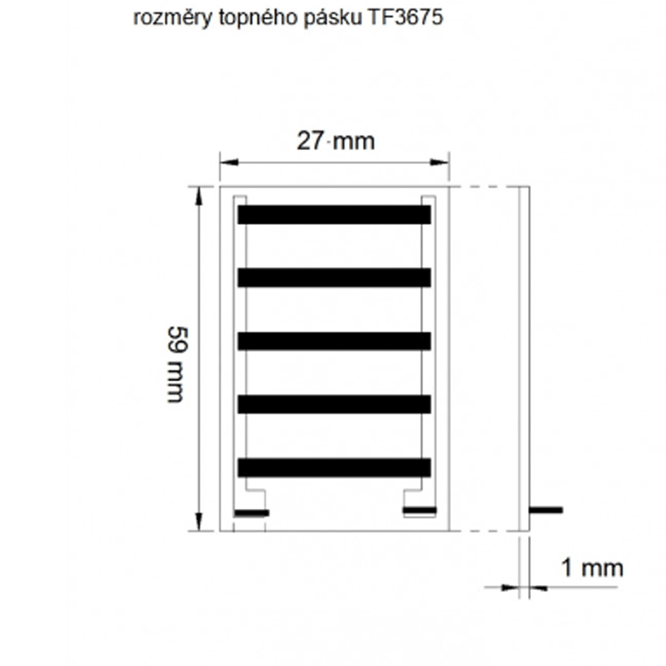 TF3675 230V/150W MINI ploché topné těleso (59*27 mm)