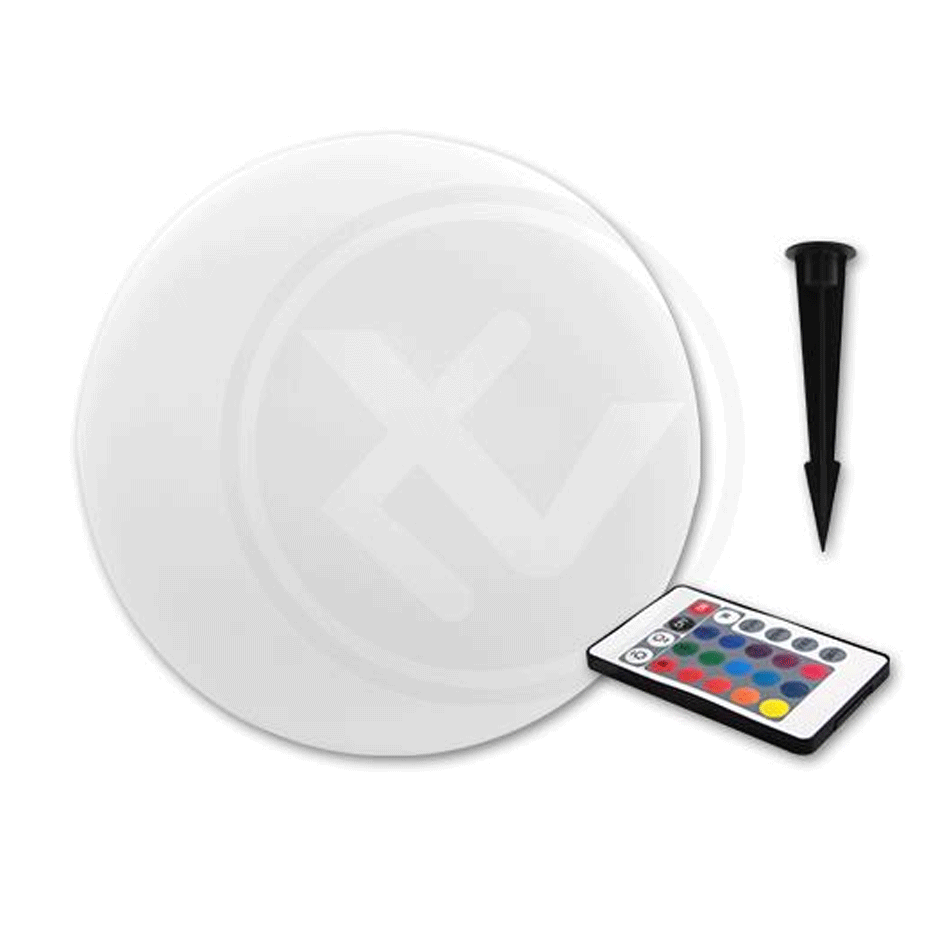 LED zahradní lampa RGB koule 30cm bílá solární