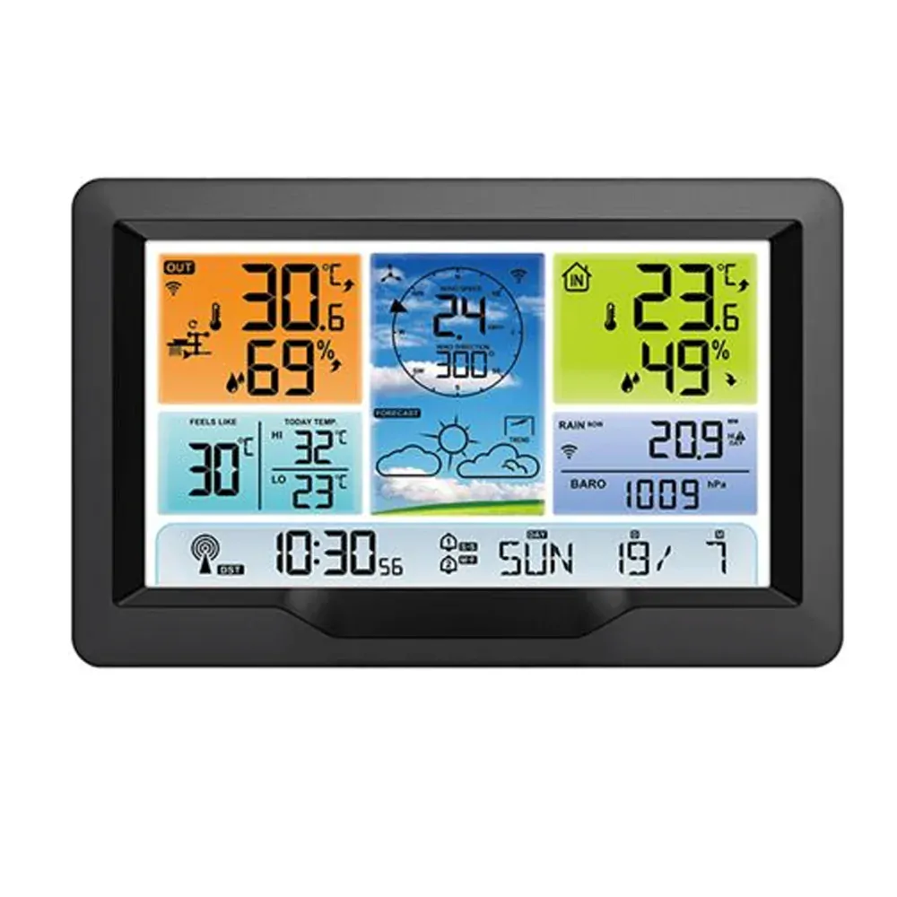 Solight profesionální meteostanice, přehledný a designový displej, tlak, teplota, vlhkost, srážky, hodnoty větru