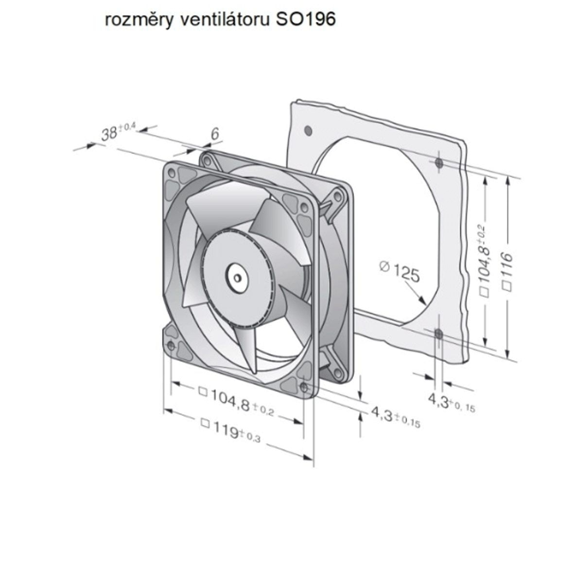 SO196 - 350m3/ h, 50W solární větrací systém STANDARD