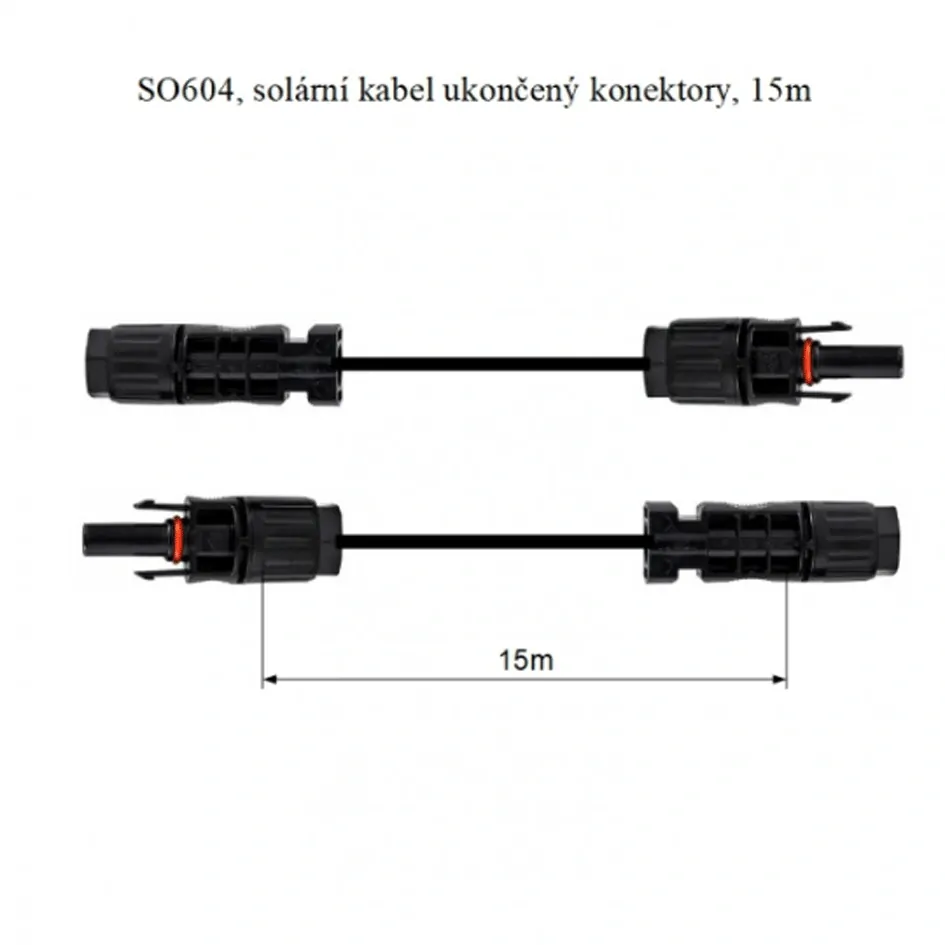 SO604 - solární kabel ukončený konektory, 15m