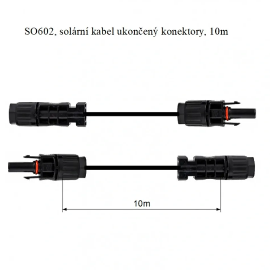SO602 - solární kabel ukončený konektory, 10m