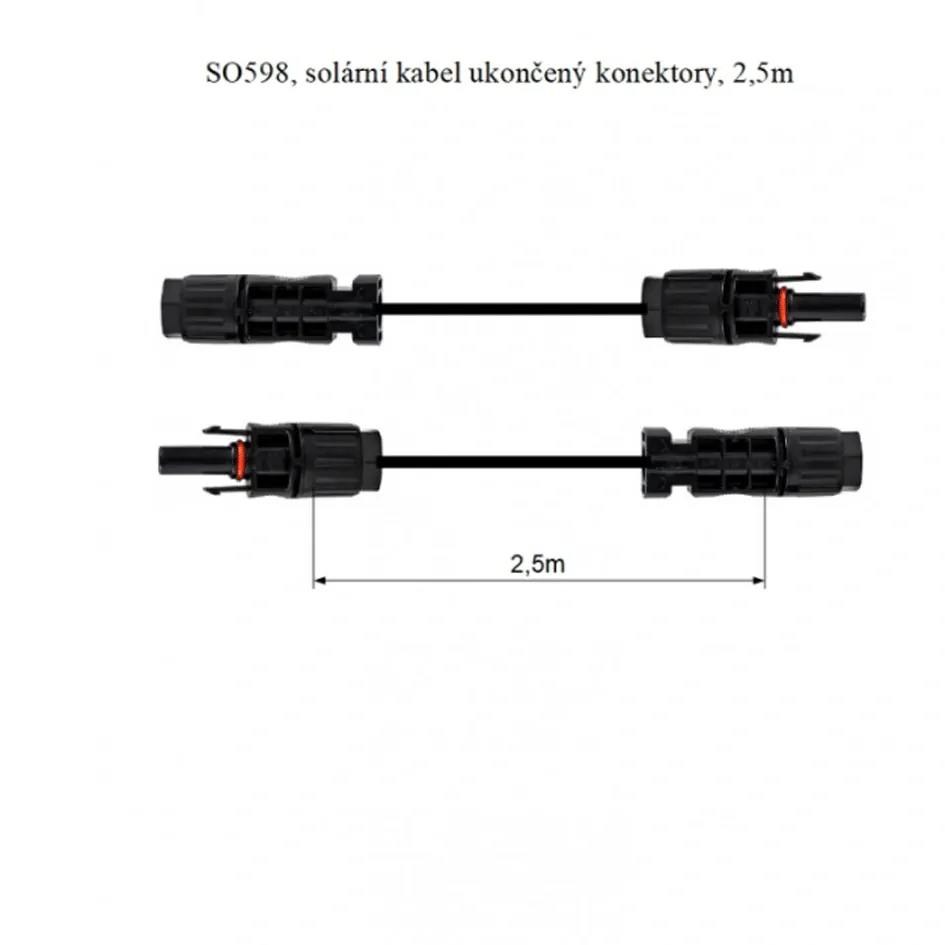 SO598 - solární kabel ukončený konektory, 2.5m