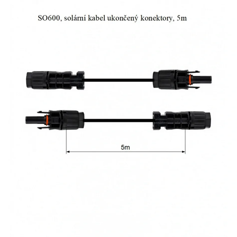 SO600 - solární kabel ukončený konektory, 5m