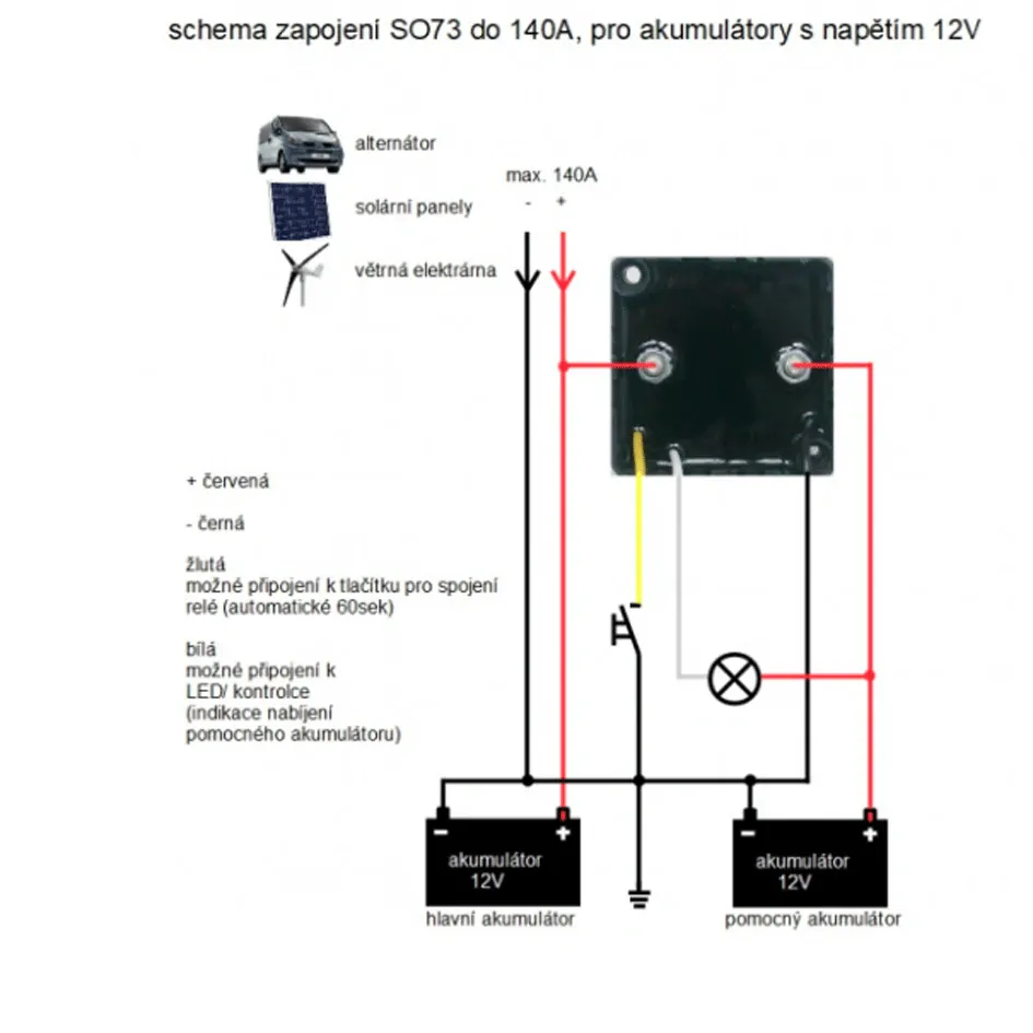 SO73 - 12V dobíjení druhého akumulátoru automatické max. 140A