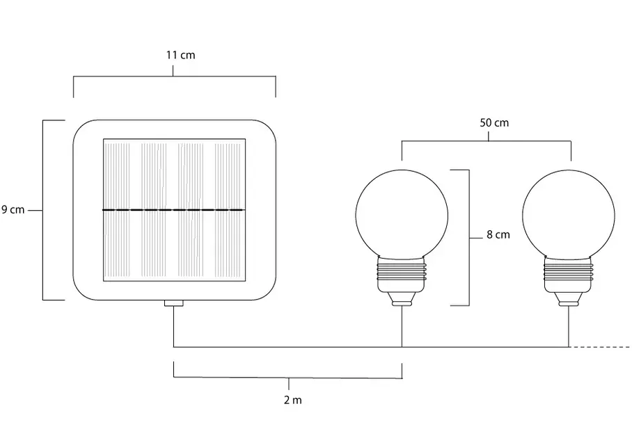 Solární LED řetěz  Festoon  20 LED