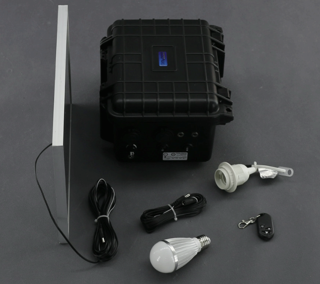 SO200 - 10W solární systém s akumulátorem, 12V + 5V USB + LED osvětlení