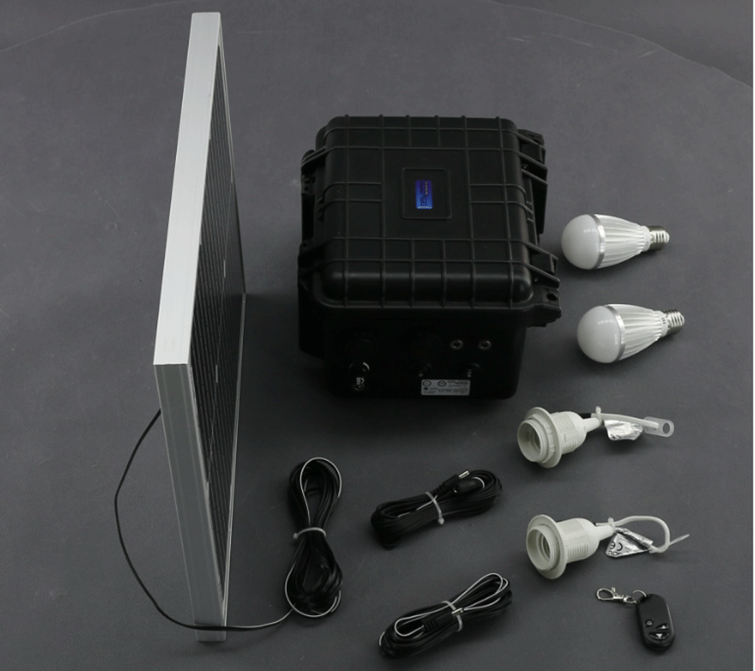 SO202 - 20W solární systém s akumulátorem, 12V + 5V USB + LED osvětlení