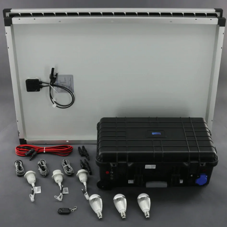 SO210, 200W solární systém s akumulátorem, 230V + 12V + 5V USB + LED osvětlení