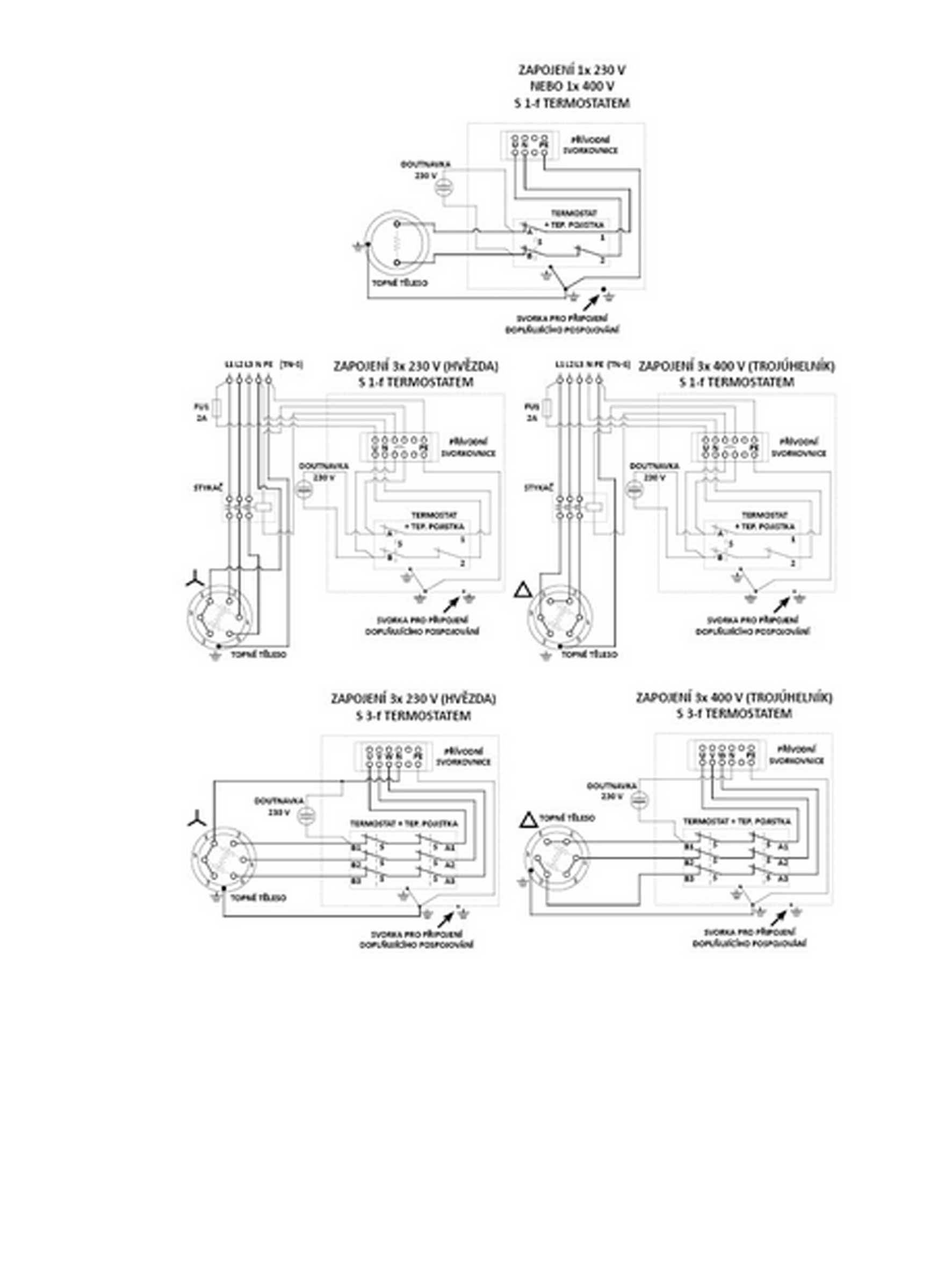 3 kW, L=330 mm, Topné těleso nerezové, bez regulace 