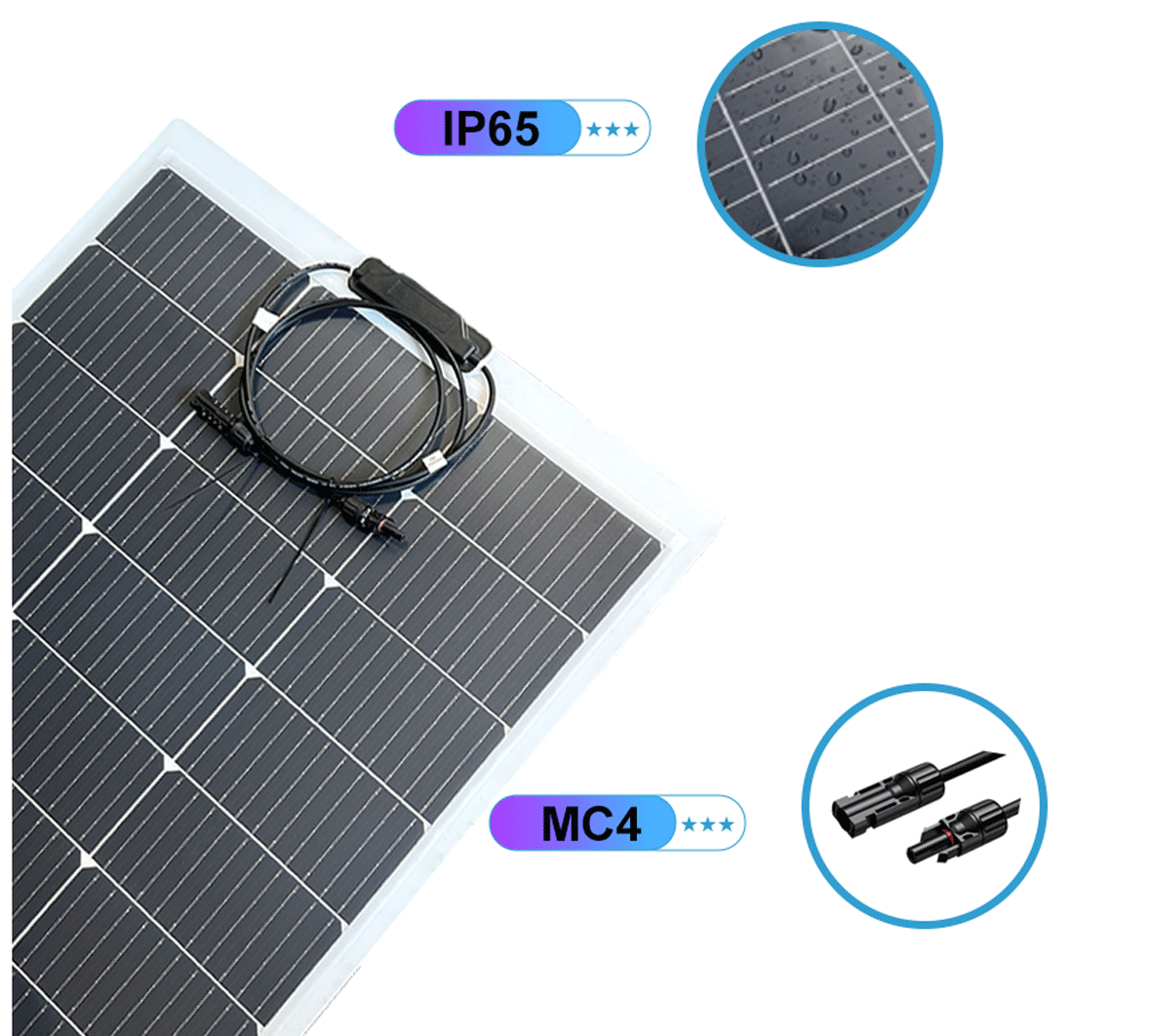 100W (1230*470*2 mm, bílý) poloflexibilní solární panel CPC SOLARFAM