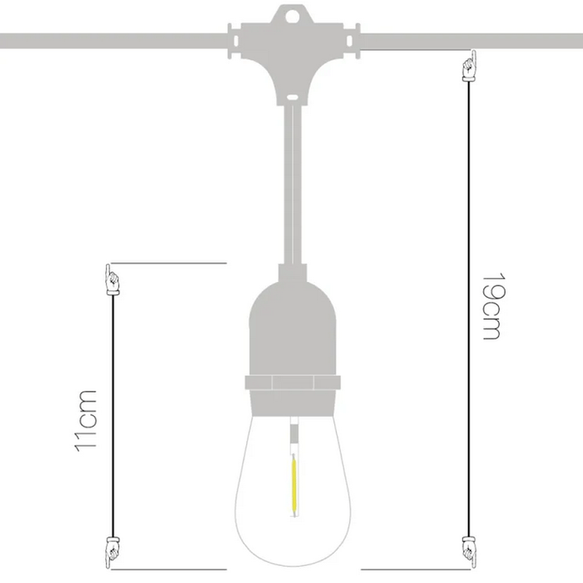Solární LED řetěz SolarCentre Madison Drop Bulb - 10 světel