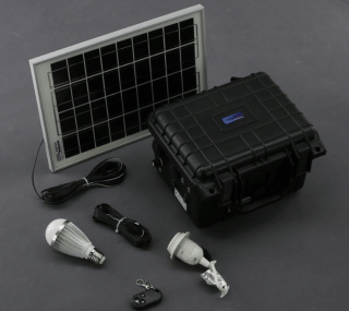SO200 - 10W solární systém s akumulátorem, 12V + 5V USB + LED osvětlení