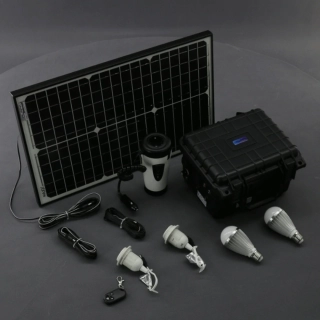 SO204 - 30W solární systém s akumulátorem, 230V + 12V + 5V USB + LED osvětlení