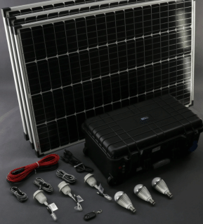 SO212 - 300W solární systém s akumulátorem, 230V + 12V + 5V USB + LED osvětlení