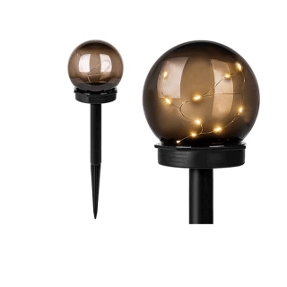 LED solární lampa, koule, 10 cm, hvězdy s kolíkem do země                                                     